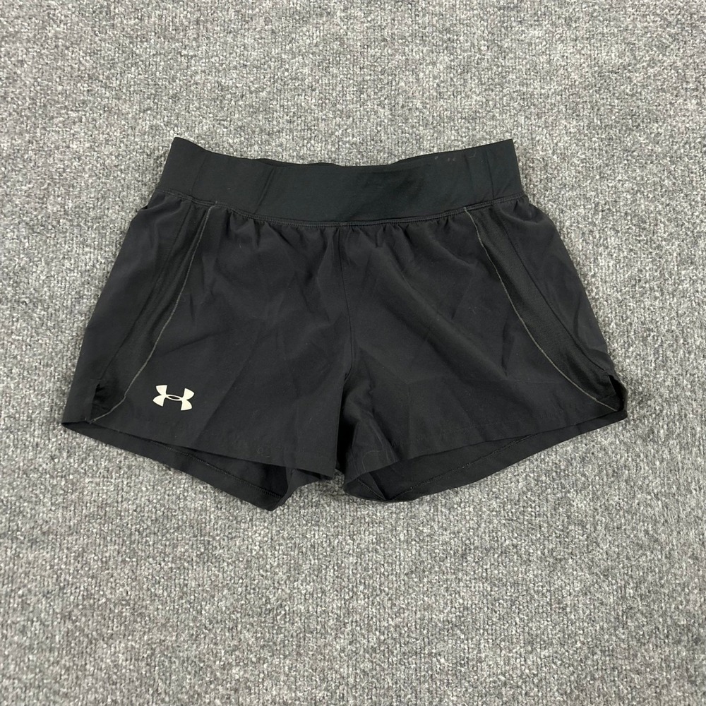 Under Armour Shorts Womens Size Small Black HeatGear Fitted Running Athletic